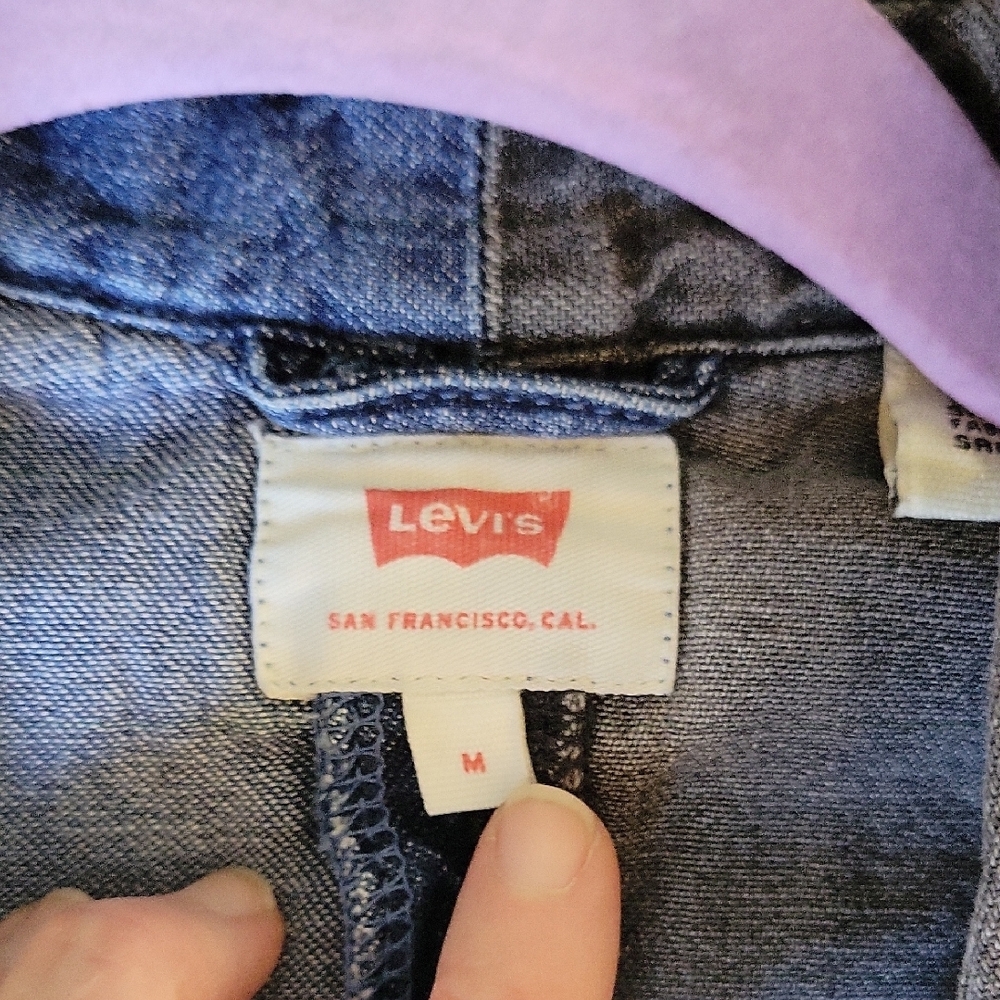Levi's Two-Tone Denim Shirt - Blue and Black - Picture 2 of 10